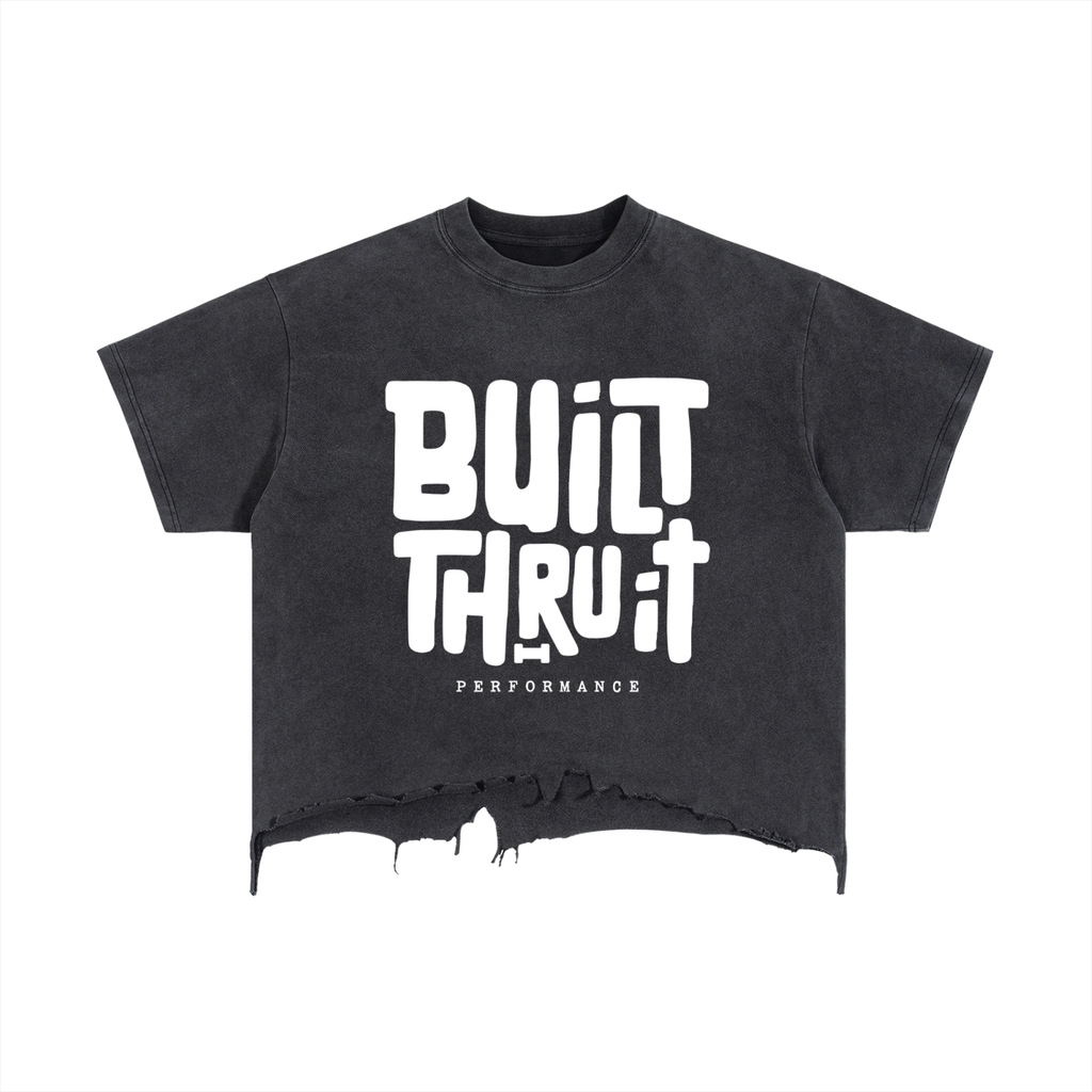 Vintage Wash Boxy Distressed Hem T-Shirt